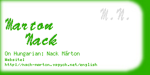 marton nack business card